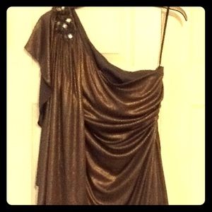 Formal dress -silver with gold specs dress.  Soft